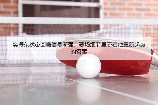 樊振东状态回暖信号渐强，赛场细节里藏着他重新起势的答案